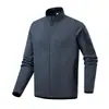 Jaqueta de fleece tricotada nas cores Azul Sombra Noturna, Preto, Cinza, Verde Carro de Caixa, Verde Névoa Mística, Cinza Geleira, Roxo Crepúsculo para inverno e primavera