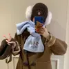 Bufanda de Punto Bordada de Pingüino Lindo de Dibujos Animados para Mujer Invierno Nuevo Estilo Coreano Grosor Adicional Protección para el Cuello Bufanda Cálida para Ropa de Abrigo