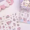 Desenho Japonês Hello Kitty Adesivos Transparentes DIY Decoração de Diário Misturada Adesivos à Prova d'Água Kuromi Material Adesivos Pequenos
