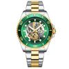 Reloj de Cuarzo para Hombre BINBOND Binbang Hollow Business Resistente al Agua Redondo Correa de Acero Genuino Reloj Water Ghost para Hombre