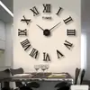 Relógio de Parede Criativo Simples 3D Nórdico Espanhol com Números Romanos Grandes Relógio para Casa Sala de Estar Relógio DIY Relógio de Parede J