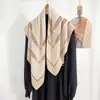 Bufanda grande triangular con estampado geométrico JM, chal y bufanda de cuello elegantes, accesorio versátil que se puede combinar con abrigos y camisas