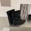 Botines cortos vintage de punta cuadrada para mujer, que aumentan la altura, sin cordones, para otoño e invierno, de media pantorrilla, Botas Chelsea Martin
