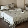 Colcha de Encaje con Mariposas Estilo Retro para Aire Acondicionado, Colcha Refrescante y Transpirable para Aire Acondicionado, Juego de Cuatro Colchas de Verano Lavables a Máquina