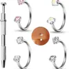 Anillo para la nariz en forma de C de aleación de titanio F136, aro para el cuerpo con rosca interna, aro de herradura para la nariz, tachuela para la oreja de titanio G23, clavo para la nariz con rosca interna