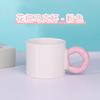 Caneca cerâmica para sublimação com alça de flor, personalizada com foto, LOGO, copo de água infantil, caneca de café com alça de flor