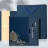 Caja de Regalo de Negocios Estilo Chino A5, Multicolor, Práctica para Eventos de Empresa, Regalos de Inauguración, Recuerdos, Cuaderno