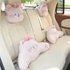 Almohada de Felpa para Asiento de Coche de Gato con Dibujos Animados de Coche Azul para Reposacabezas y Soporte Lumbar, Cómoda Almohada para el Cuello para Todas las Estaciones, Cojín Universal para Asiento de Coche
