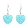 Nuevos Pendientes de Turquesa en Forma de Corazón Estilo Ins Europeo y Americano Aleación Vintage Geométricos de Gota de Piedra Lunar Pendientes Estilo Étnico