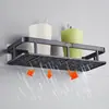 Estante de Almacenamiento Rectangular Transfronterizo, Estante de Almacenamiento para Baño sin Taladro, Organizador de Pared para Baño y Cocina, Estante de Almacenamiento de Plástico