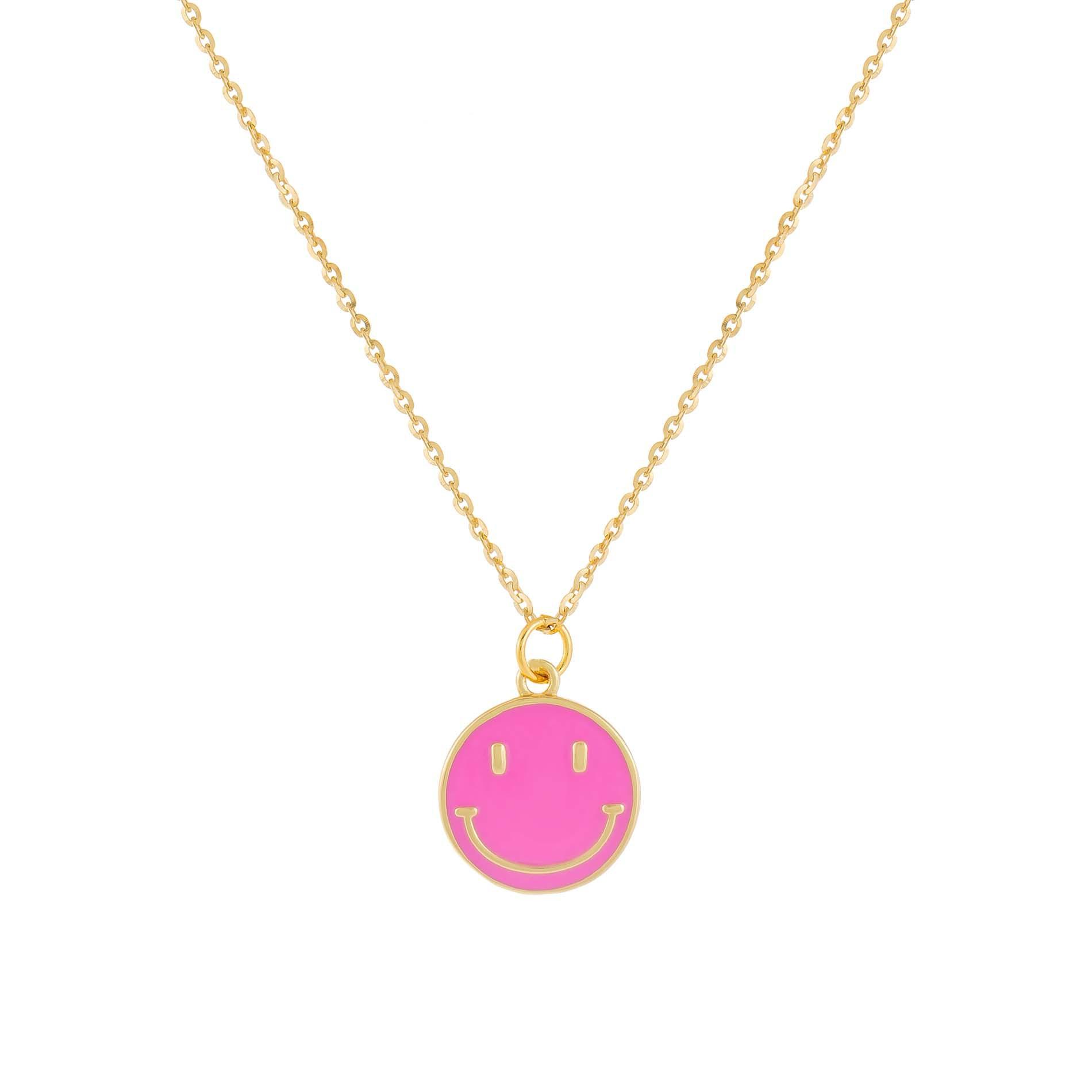 Gold-Pink-Smiley-Face-Necklace