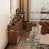 Nuevo Tocador de Madera Maciza con Espejo abatible estilo chino, Gabinete de Almacenamiento, Mesa de Maquillaje Retráctil de Alta Gama para el Pie de la Cama