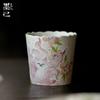 Xícara de Café de Cerâmica Raposa de Nove Caudas Pintada à Mão com Vermelho Flintstone, Xícara de Leite Doméstica com Borda Floral, Xícara de Alto Valor em Estilo Antigo