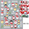Nuevas pegatinas de uñas transfronterizas, serie navideña, árbol de Navidad, muñeco de nieve, copo de nieve, lindas pegatinas de uñas adhesivas de dibujos animados, venta al por mayor