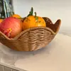 Nova Prato de Frutas Florido Imitação Rattan Tecido Cesto de Frutas Cesto de Lanches Lanches Miudezas Cesto de Armazenamento de Doces Prato de Lanche de Frutas Secas