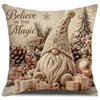 2026 Nueva Funda de Cojín Navideño Impresión Digital Decoración Festiva Cojín de Sofá Transfronterizo Hogar Funda de Cojín Navideño