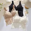 Ropa interior francesa romántica, ligeramente madura, deseo puro, fina, sexy, de encaje, hermosa espalda, para mujer, top sin tirantes de copa fija, camisola, sujetador