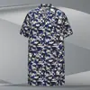 Jaleco Azul de Manga Curta Roupas de Trabalho Camufladas Roupas de Proteção do Trabalho Roupas à Prova de Poeira para Oficina Resistente a Manchas Jaleco Longo Roupas para Manuseio em Fábrica de Criação