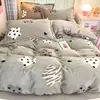 Juego de cuatro piezas de cama de terciopelo de leche engrosado de invierno Nuevo franela de forro polar coral Individual funda nórdica sábana juego de tres piezas ropa de cama
