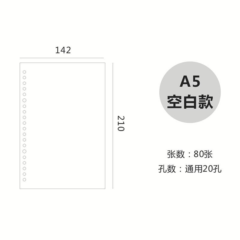 20孔A5空白白纸