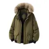 Chaqueta Zuo Shan Diao Estilo Americano, Abrigo de Algodón Engrosado de Invierno para Hombre, Parka con Capucha y Cuello de Piel, Ropa de Algodón para Hombre, Al por Mayor en Stock