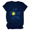 La Dlce Vita Amazon Ebay Site Independente Camiseta Feminina Confortável e Estilosa Gola Redonda Manga Curta Camada Base