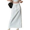 Nueva Falda Casual de Moda Holgada Adelgazante de Cintura Alta con Cordón Cintura Elástica Abertura de Longitud Media para Mujeres de Tallas Grandes Falda Recta