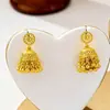Pendientes Redondos con Borla de Campana Dorada Antigua Estilo Chino para Mujer, Diseño de Pendientes de Medusa Estilo Palacio, Joyería de Larga Duración