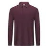 Camisa polo de manga larga de peso pesado, doble cara, de Lyocell mercerizado para primavera y otoño, con logotipo personalizado para ropa de trabajo de oficina empresarial con texto impreso