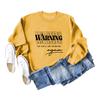 Moda casual de comércio exterior da Amazon AVISO PARA AS MENINAS suéter folgado com estampa de letras simples