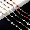 Cadena de Accesorios de Cobre con Circonia de Venta Caliente Transfronteriza Color Galvanizado Conservación del Color Cadena Cruzada Flash Color Mixto Joyería DIY Cadena Suelta por Lote