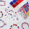 Kit de Materiales para Pulsera DIY del Día de la Independencia Americana Caja de Juego de Cuentas para Accesorios de Joyería Transfronterizos