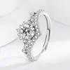 Nuevo Transmisión en Vivo Transfronteriza Venta Caliente Corona de Princesa Ocho Corazones y Ocho Flechas Anillo de Circonita Anillo de Lujo Fabricante de Comercio Exterior Venta al por Mayor