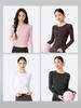 Ropa de Yoga de Manga Larga para Mujer de Otoño e Invierno, Cuello Redondo, Look Adelgazante, Camisetas Deportivas, Tops de Ropa de Fitness para Entrenamiento de Pilates