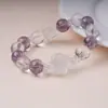 Pulseira de raposa de nove caudas de ametista e cristal branco, design original de cristal natural, pulseira cubo de açúcar feminina presente