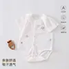 Enterizo de Bebé Verano Estilo Delgado Mameluco Triangular Ropa para Recién Nacidos Manga Corta Una Pieza Pijama de Bebé Transpirable Conjunto de Verano