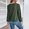 Estación Independiente de Amazon Comercio Exterior 2024 Nuevo Otoño Europeo y Americano para Mujer Top Cruzado Transfronterizo con Abertura Verde Cuello en V para Mujer