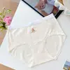 Roupa Íntima 100% Algodão A335 para Mulheres, Cintura Média, Ursinho Doce, Borda com Babado, Calcinha Feminina, 100% Algodão, Antibacteriana, Resistente