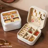 Caja de Almacenamiento para Pendientes, Collares y Anillos de Viaje, Organizador de Escritorio, Caja de Almacenamiento de Joyería Portátil para el Hogar