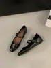 Zapatos negros Mary Jane para mujer con aumento interno de altura, nuevo modelo 2025 para primavera y otoño, de corte bajo, con una sola tira, planos elegantes y versátiles