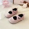 Zapatos de cuero retro estilo coreano para niñas con tiras cruzadas y punta redonda, nuevos zapatos de princesa versátiles de suela blanda para primavera y otoño