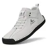 Zapatos de Cuero para Hombre de Talla Grande Transfronterizos de Corte Bajo Cosidos a Mano Casuales Zapatos Planos Slip-On Slip-Ons Zapatos de Conducción para Hombre
