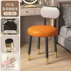 Taburete de Maquillaje con Sensación de Lujo Ligero y Gama Alta, Taburete para el Hogar con Respaldo para Habitación de Niñas, Silla de Tocador para Dormitorio Principal, Taburete Redondo, Silla de Manicura