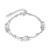 Pulsera de Acero Inoxidable con Cuentas Redondas de Zirconia de Lujo Ligero a la Moda para Combinar con Todo Diseño Nicho Doble Capa Pulsera Simple de Acero Titanio para Mujer Venta al por Mayor