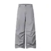 Pantalones de Paracaídas Anchos con Pliegues Tridimensionales para Hombre, Nuevo Estilo de Primavera, Color Sólido, Funcionales, Corte Relajado, Pantalones Largos Casuales Rectos Sueltos para Mujer