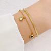Pulsera sencilla de acero inoxidable con explosiones transfronterizas para mujer, de alto sentido, para parejas, pulsera de perlas inglesas, joyería de nicho al por mayor para hombre