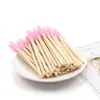Herramientas para Extensiones de Pestañas Cepillo de Pestañas con Mango de Bambú de Color Espiral Cepillo para Cejas Brocha de Maquillaje Cepillo de Pestañas Desechable Venta al por Mayor