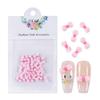 30 gato KT de piel negra lazo joyería para uñas explosiones caricatura resina brillante tridimensional uso accesorios para uñas al por mayor