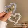 Pinza para el pelo de cristal de lujo ligero estilo coreano para niñas, cuentas de cristal, en forma de corazón y pentagrama, accesorio de moda para el cabello para mujeres