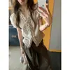 Blusa de manga corta con estampado floral, cuello en V, corte ajustado, mangas abullonadas estilo francés con moderno ribete de volantes para mujer